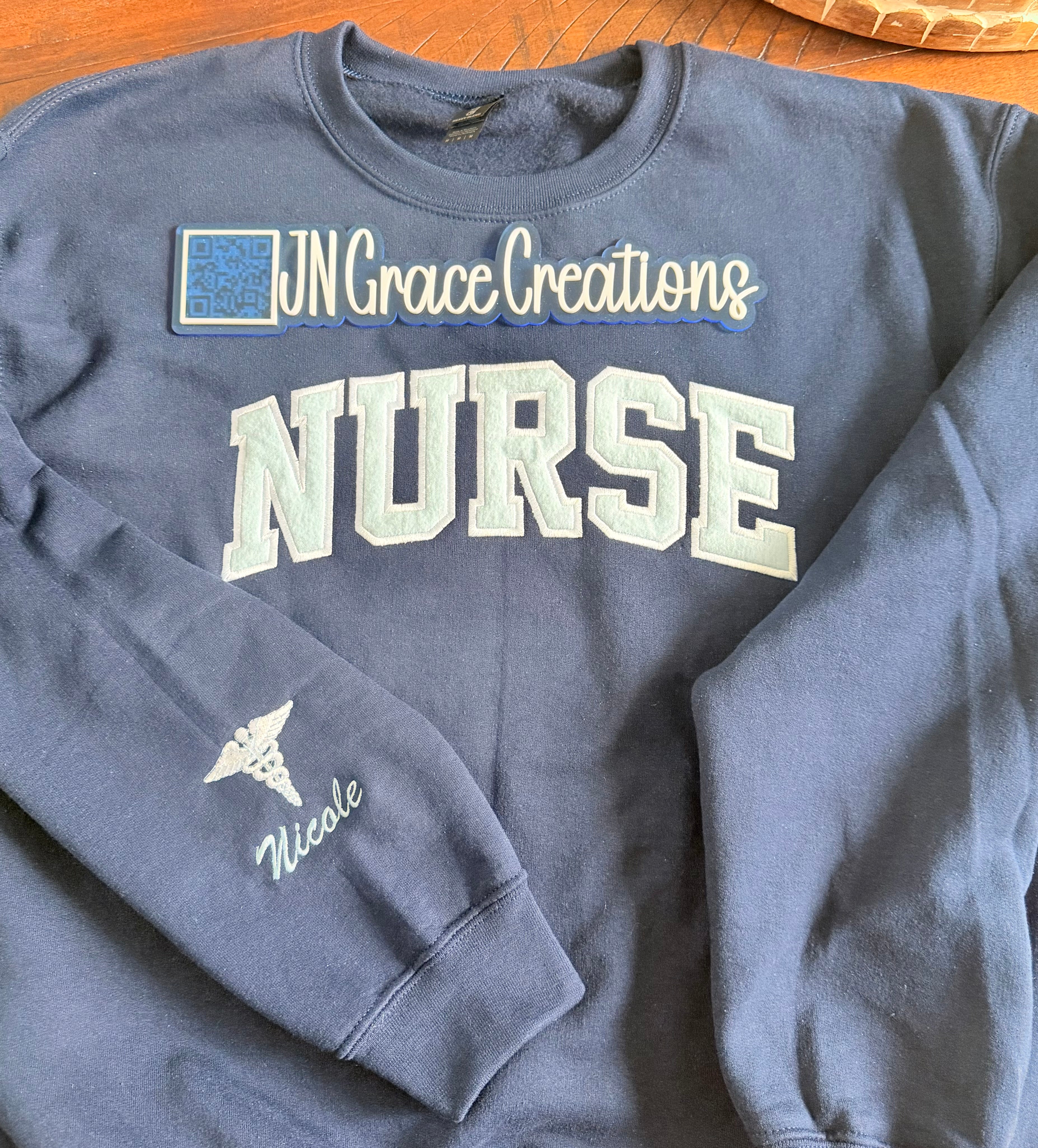 Embroidered Nurse Crewneck Sweatshirt – Personalized
